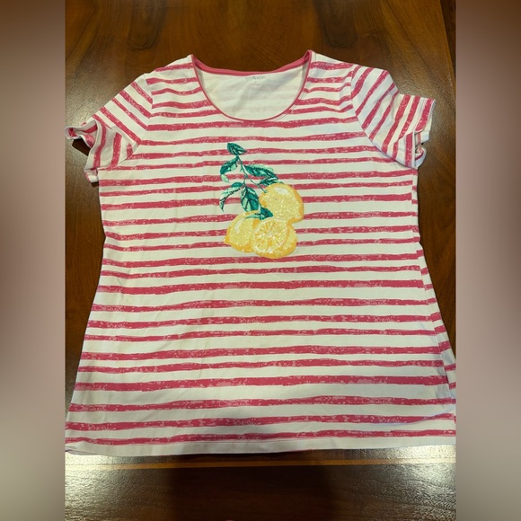 Pink Striped sequence Lemon Design, by Kim Rogers, size L, UEC - Picture 7 of 7